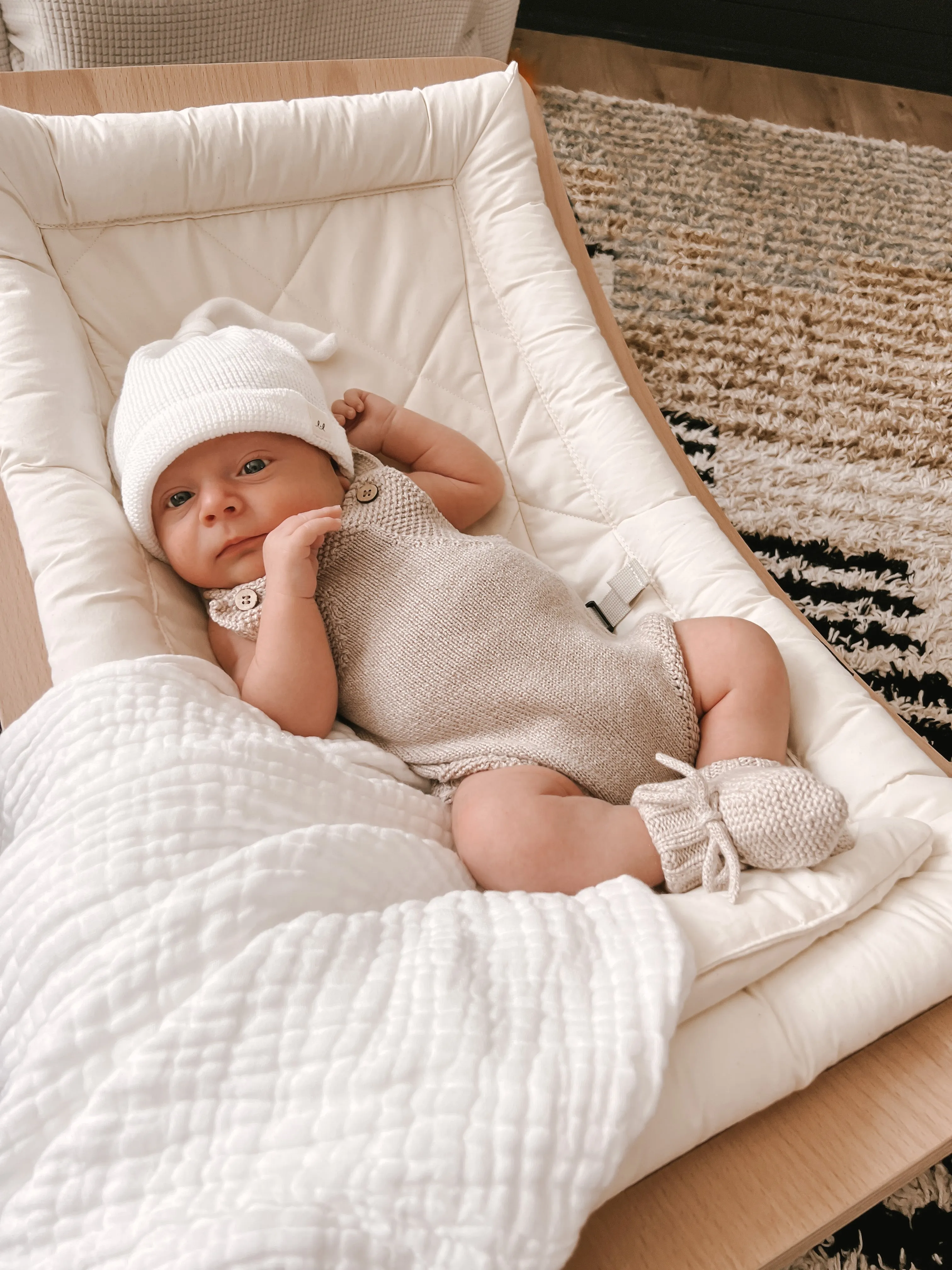Luna   Luca Novelty Knit Romper - Heather Beige