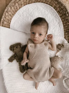 Luna   Luca Novelty Knit Romper - Heather Beige