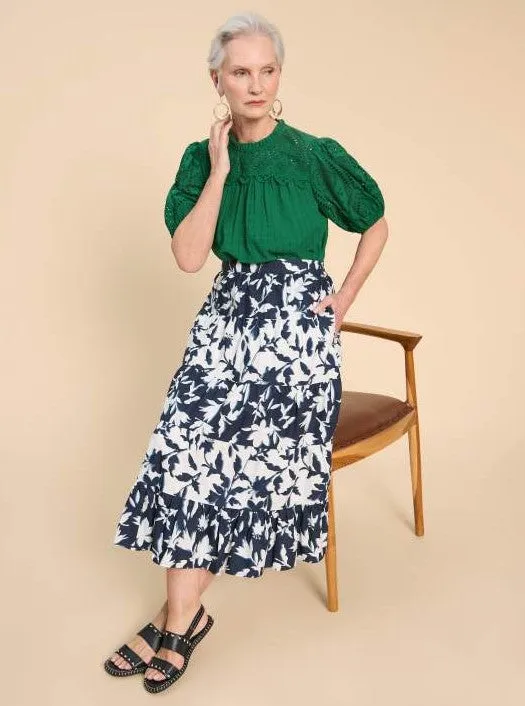 Mayra Print Midi Skirt