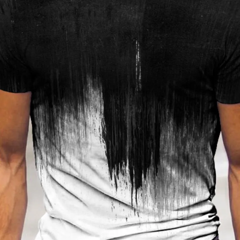 Men's Casual Gradient Colorblock T-shirt 44846525TO
