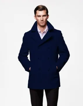 Mens Peacoat Peacoat For Men's Navy Blue Six Button Wool Fabric Big And Tall Designer Men's Wool Men's Peacoat Sale ~ Winter Coats