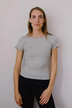 minirib t-shirt - ren - muted sea spray