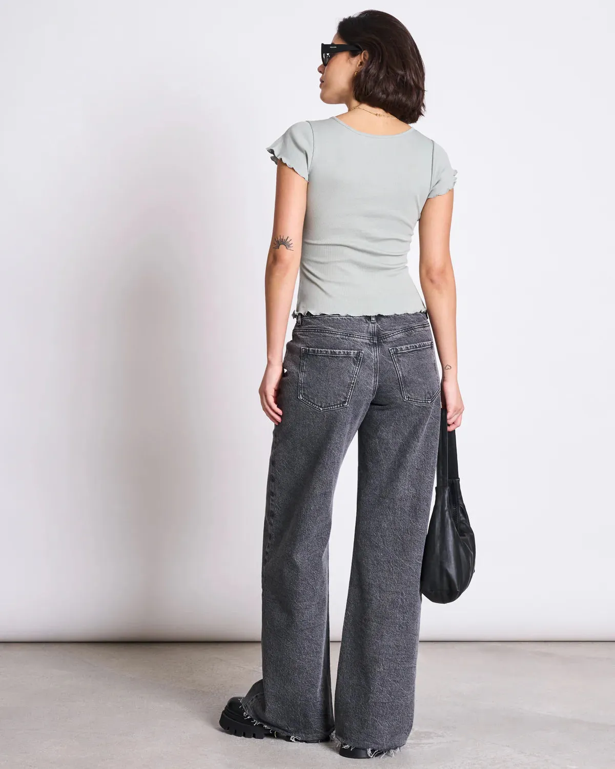minirib t-shirt - ren - muted sea spray