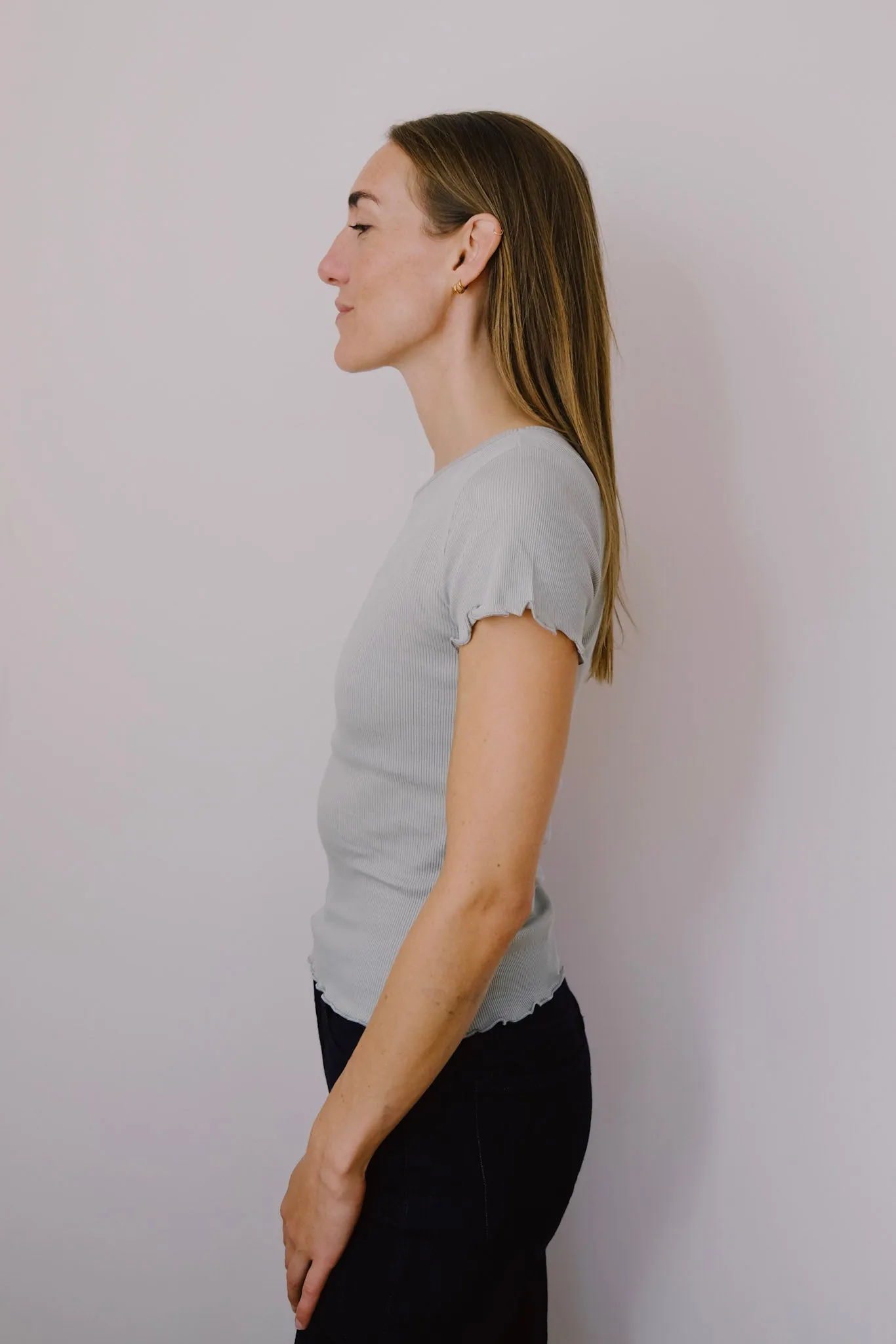 minirib t-shirt - ren - muted sea spray