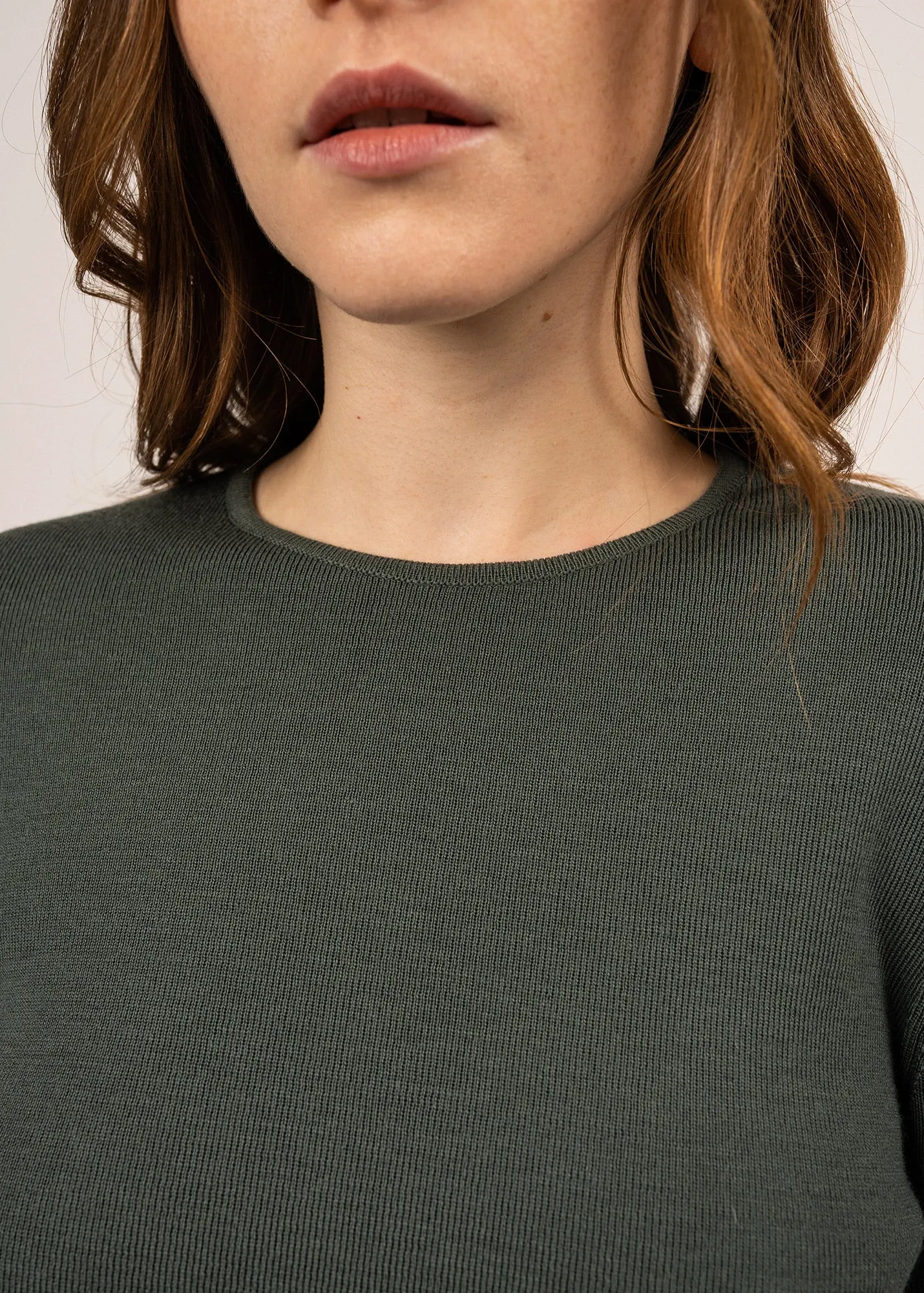 Molène fine jumper - in wool, round neck (VEGETAL)
