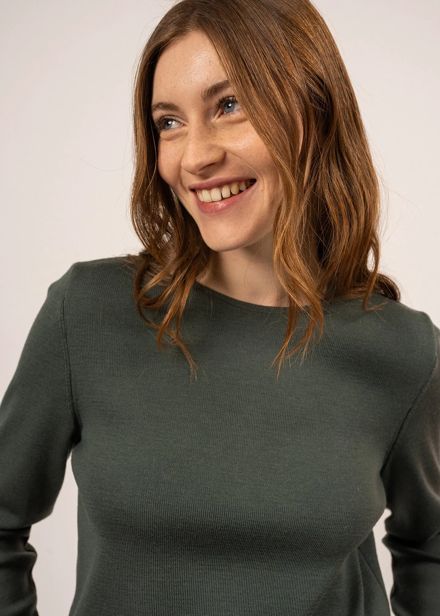 Molène fine jumper - in wool, round neck (VEGETAL)
