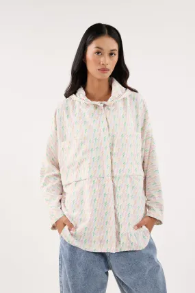 Multi-Colour White Printed Parka Jacket