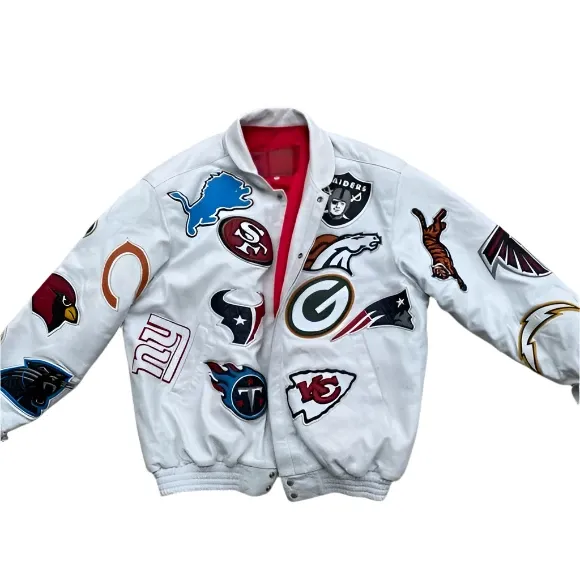 NFL Black Collage leather jacket For Men and Women