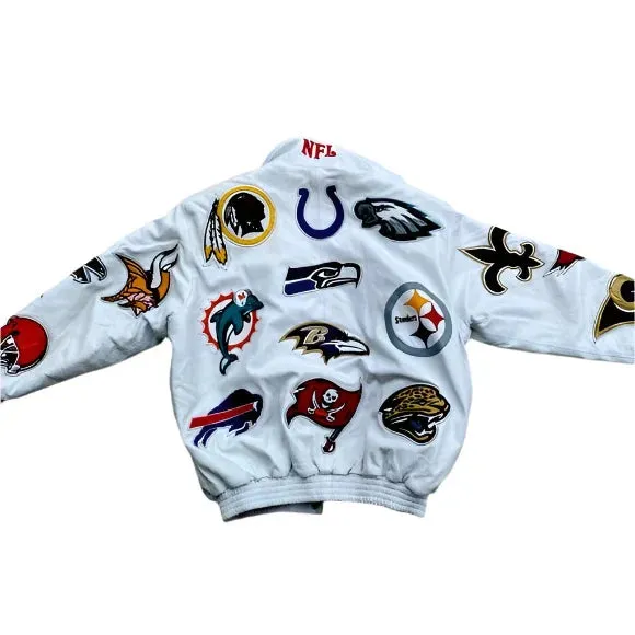 NFL Black Collage leather jacket For Men and Women