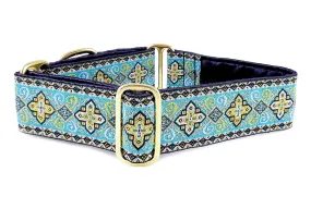 Nobility in Light Blue - Martingale or Buckle Dog Collar - 1.5" Width