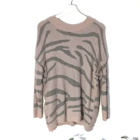 Nylon wool mix animal stripe jumper