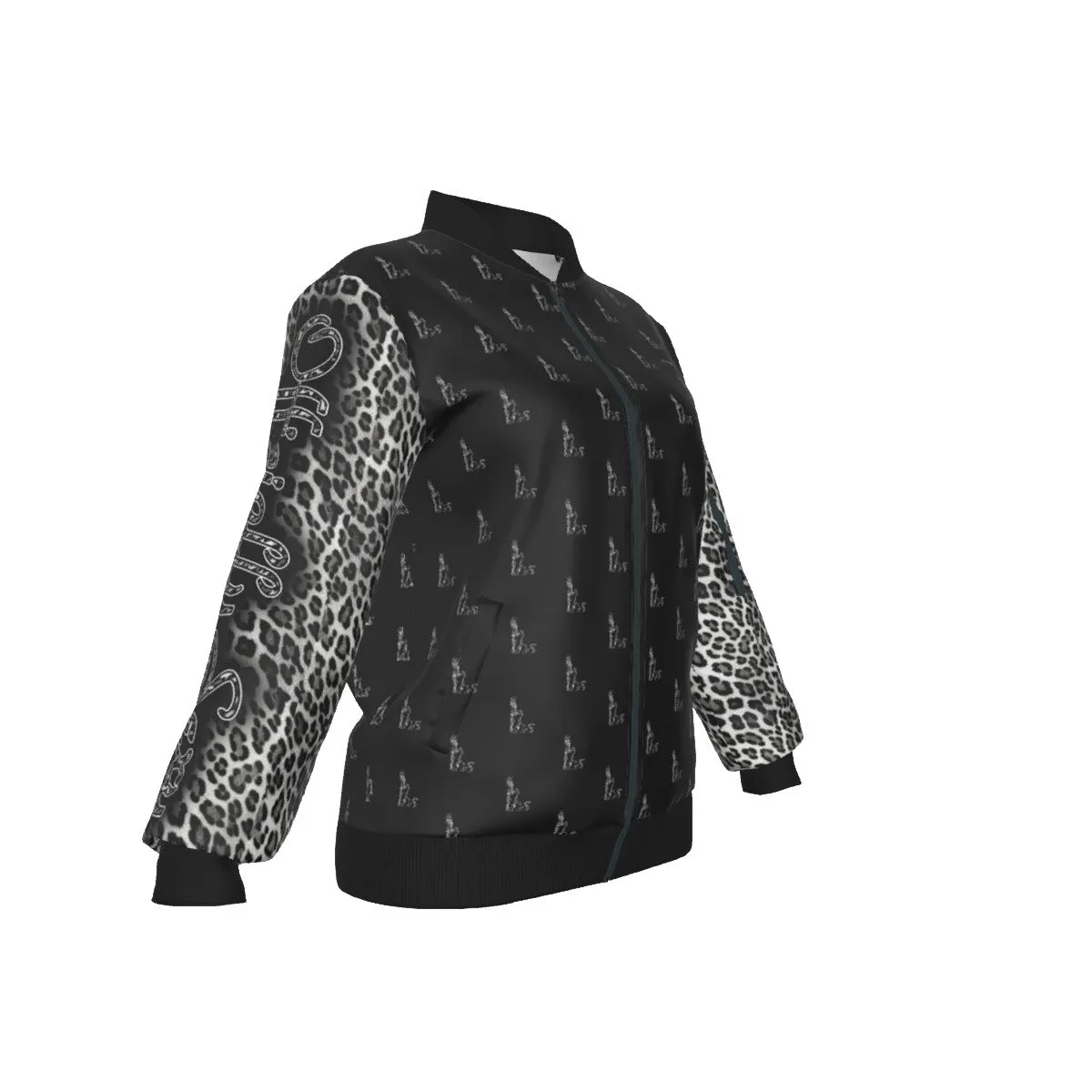 Officially Sexy Snow Leopard Collection Women's Girl on OS Logo All Over Jacket With Small Print Sleeves (English) #6
