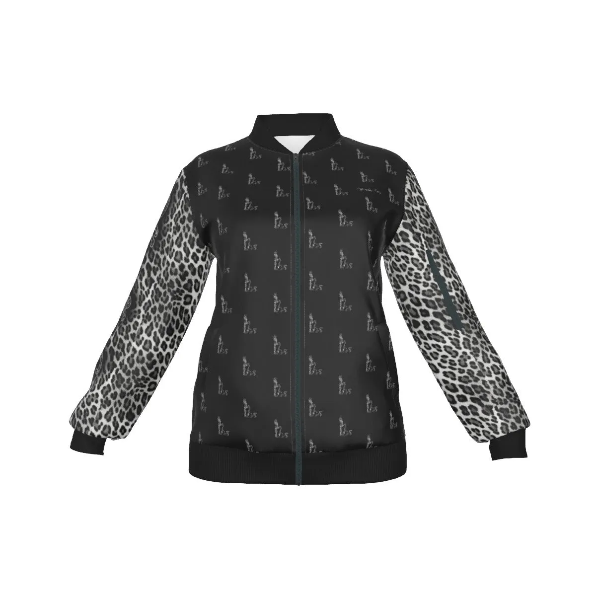 Officially Sexy Snow Leopard Collection Women's Girl on OS Logo All Over Jacket With Small Print Sleeves (English) #6