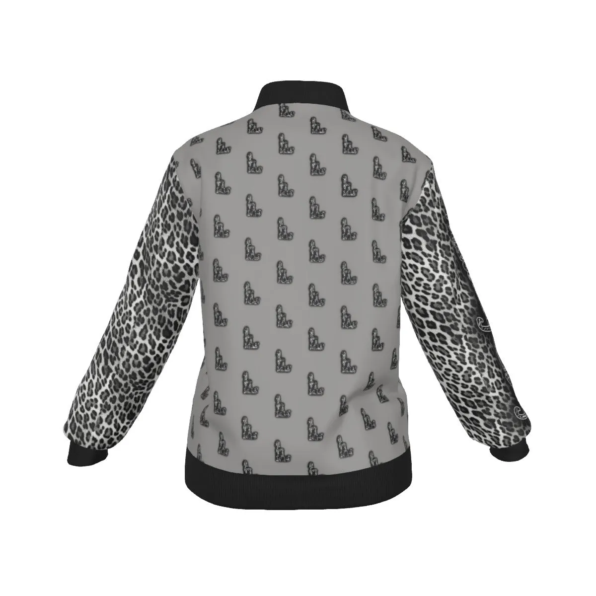 Officially Sexy Snow Leopard Collection Women's Girl on OS Logo All Over Jacket With Small Print Sleeves (English) #6