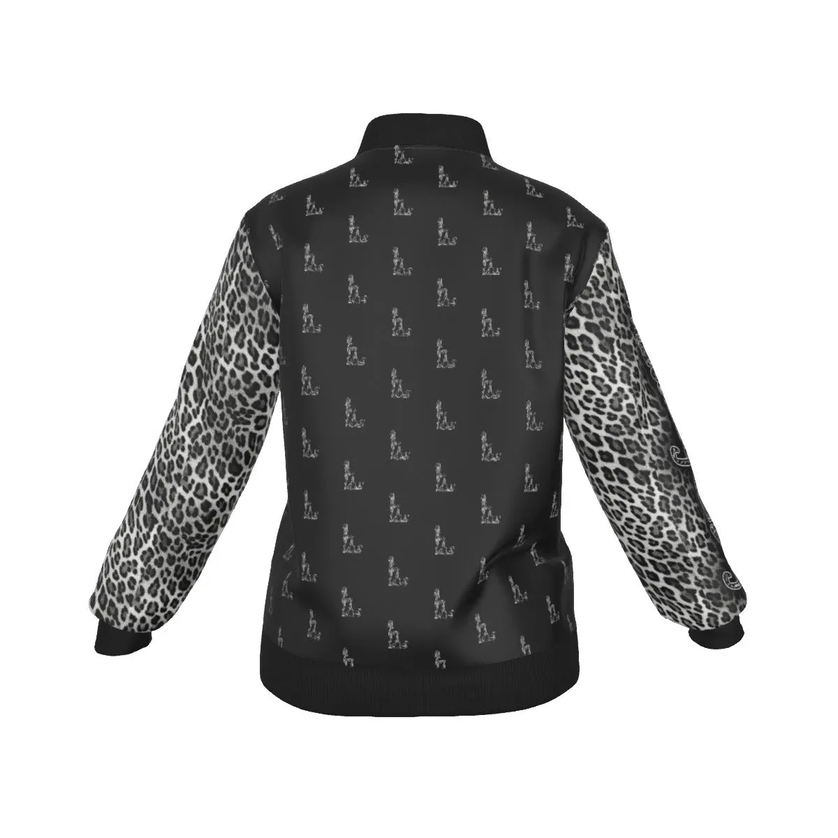 Officially Sexy Snow Leopard Collection Women's Girl on OS Logo All Over Jacket With Small Print Sleeves (English) #6