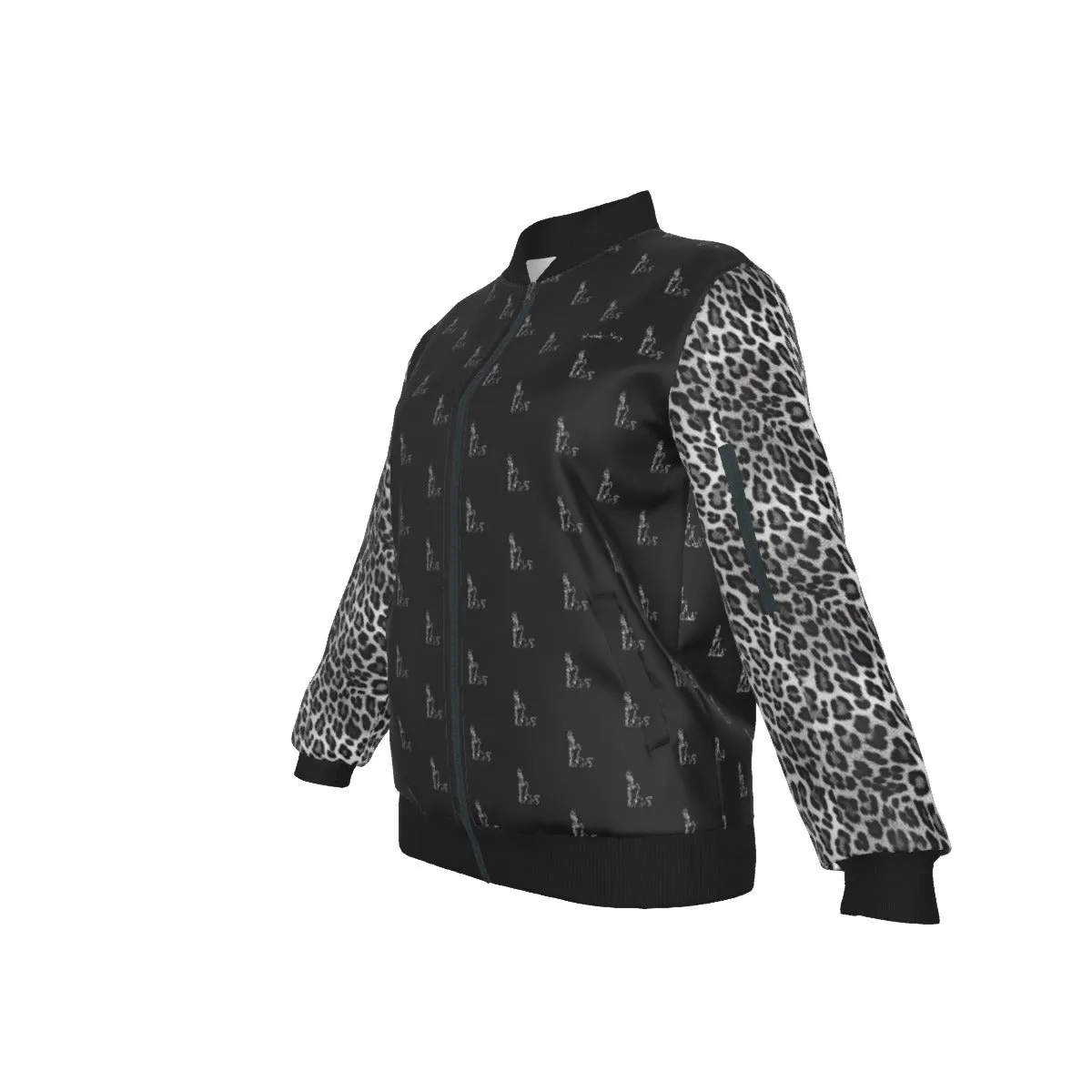 Officially Sexy Snow Leopard Collection Women's Girl on OS Logo All Over Jacket With Small Print Sleeves (English) #6