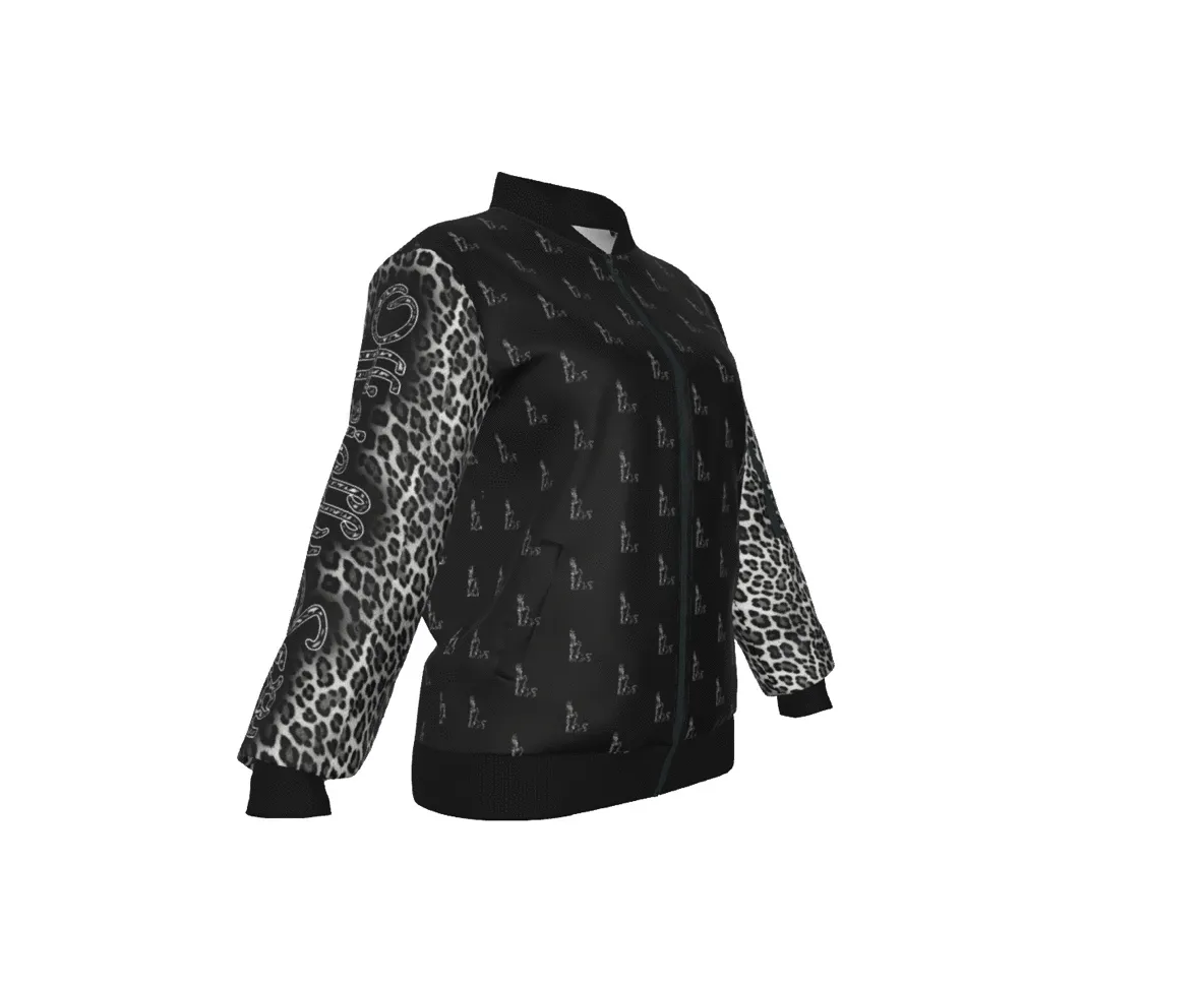 Officially Sexy Snow Leopard Collection Women's Girl on OS Logo All Over Jacket With Small Print Sleeves (English) #6