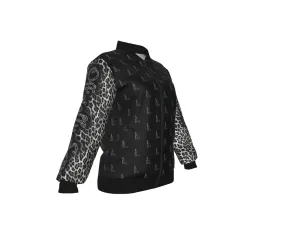 Officially Sexy Snow Leopard Collection Women's Girl on OS Logo All Over Jacket With Small Print Sleeves (English) #6