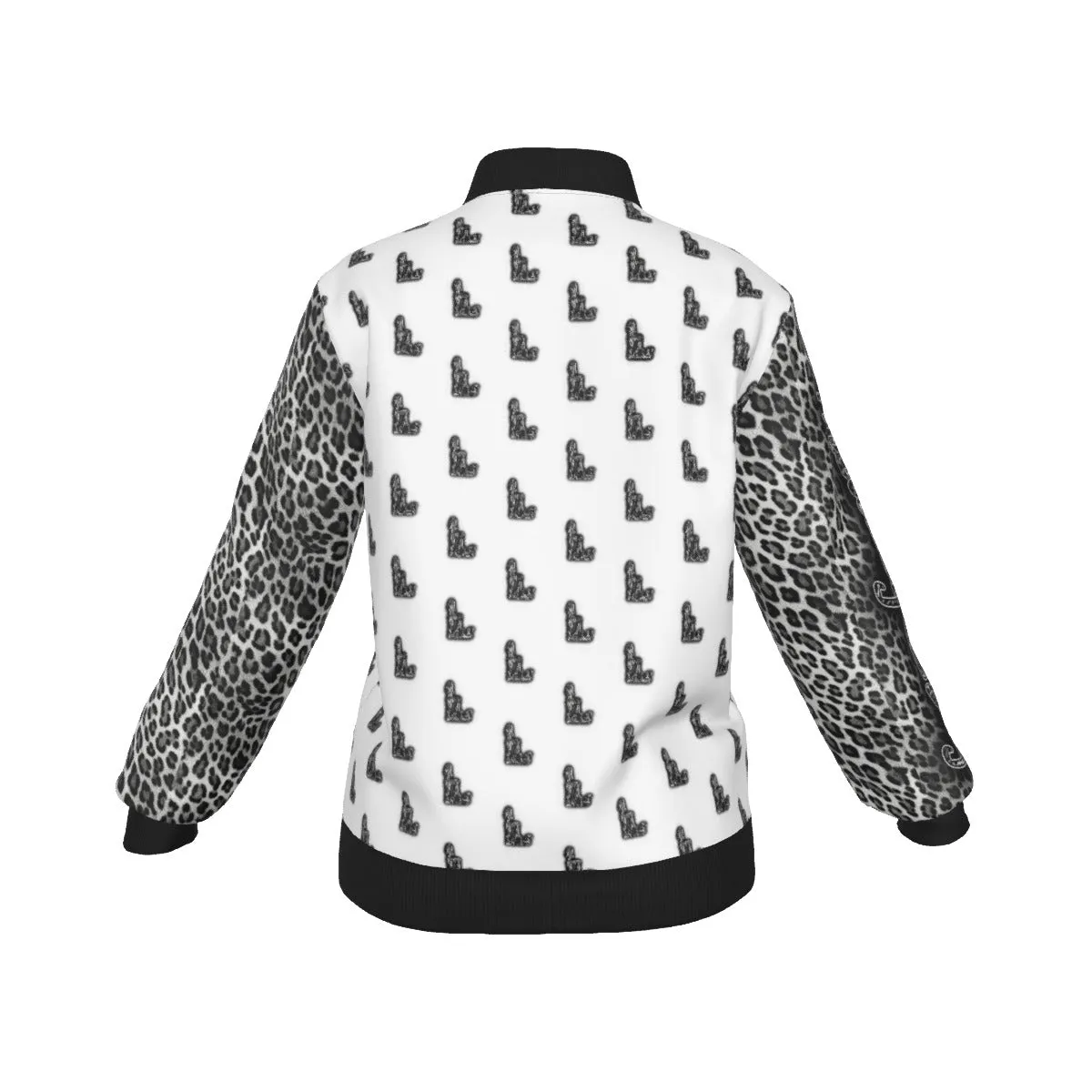 Officially Sexy Snow Leopard Collection Women's Girl on OS Logo All Over Jacket With Small Print Sleeves (English) #6