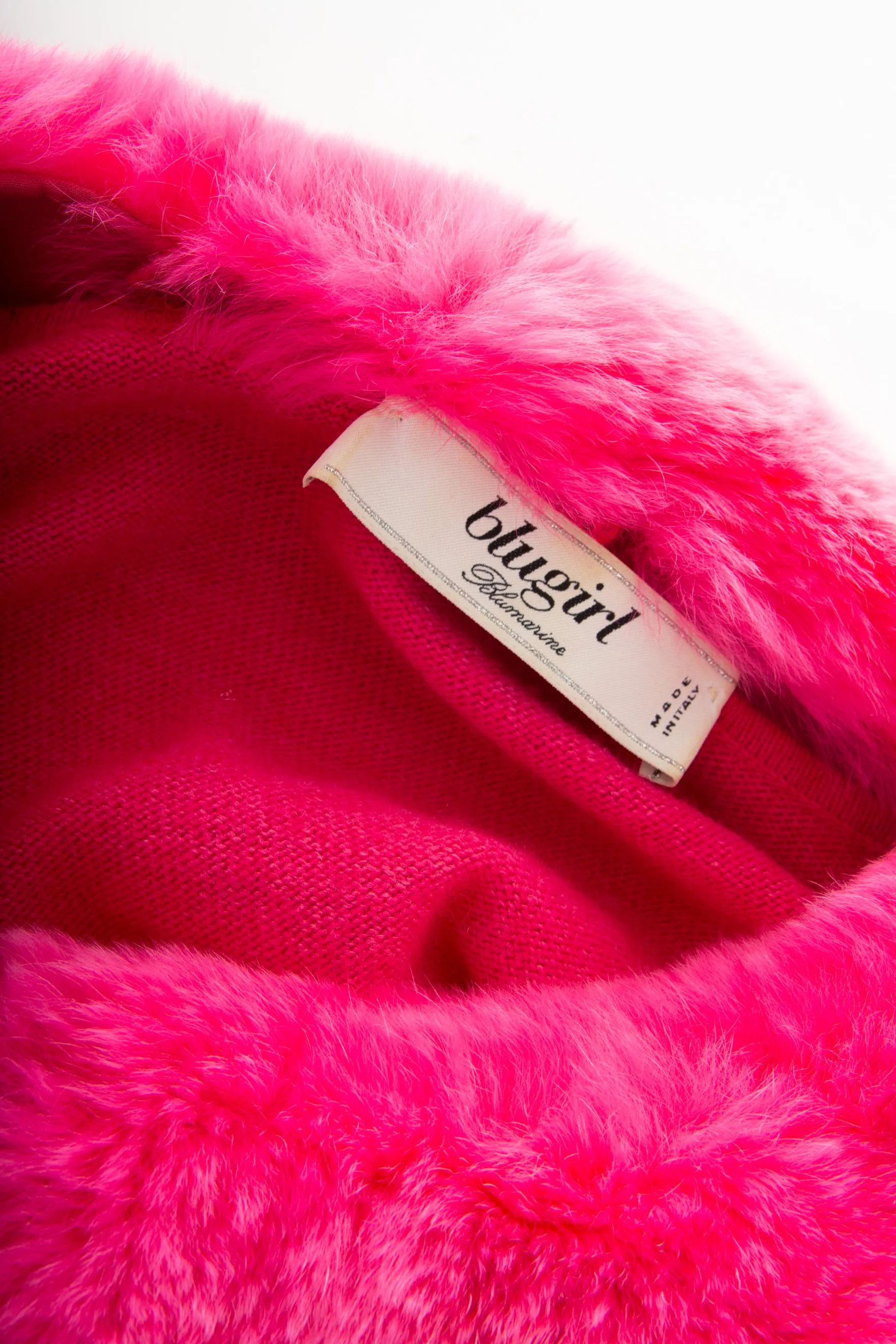 Pink Fur Collar Cardigan