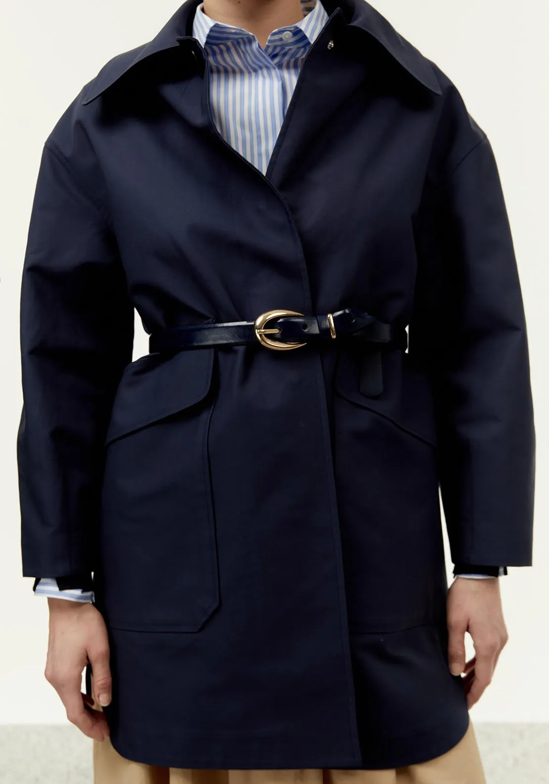 Pockets cotton parka - Blue