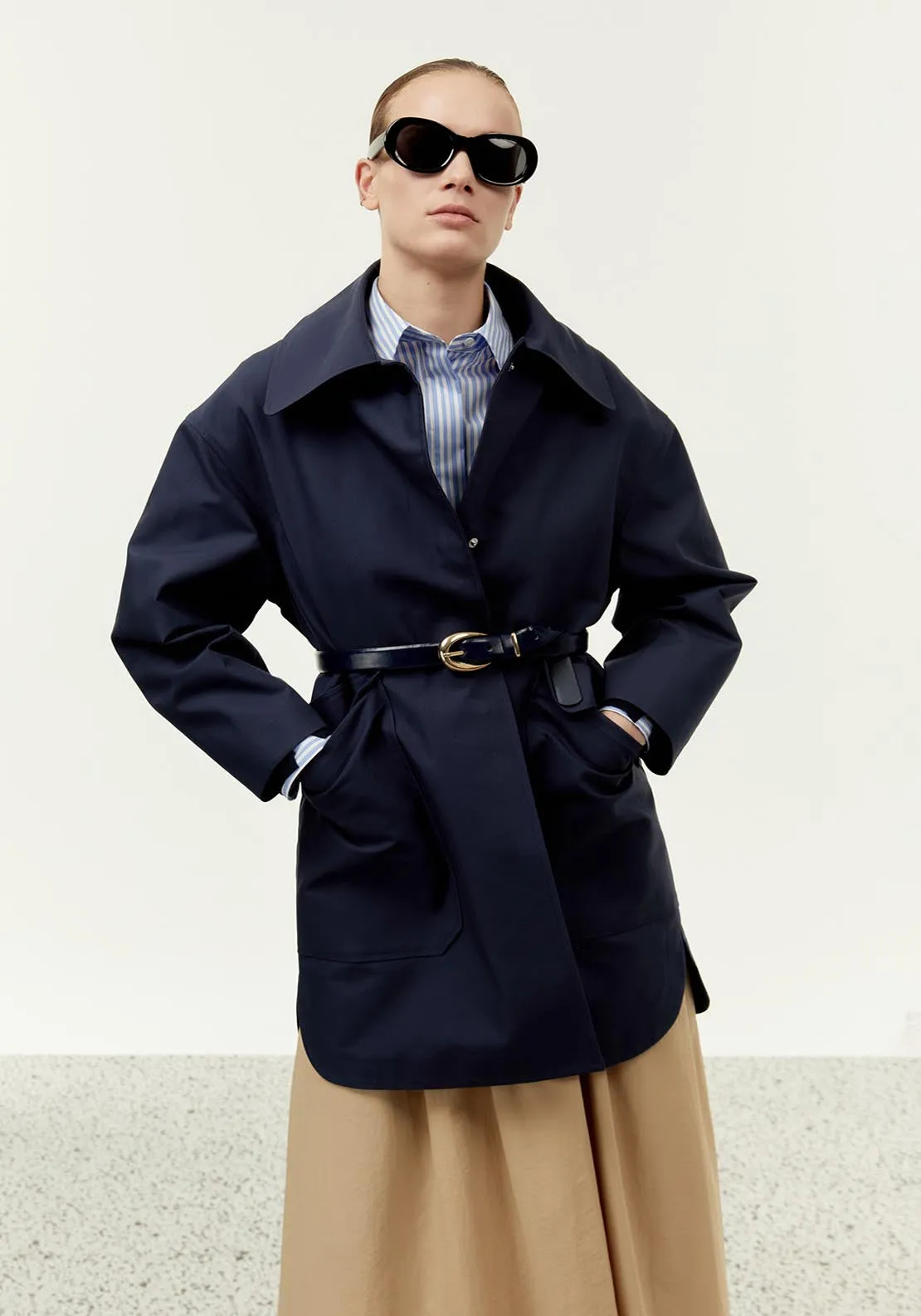 Pockets cotton parka - Blue