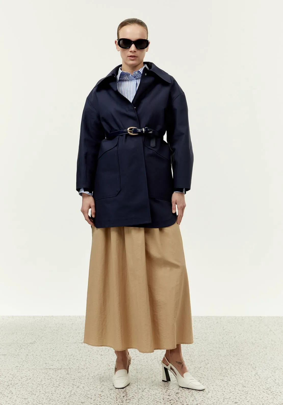 Pockets cotton parka - Blue