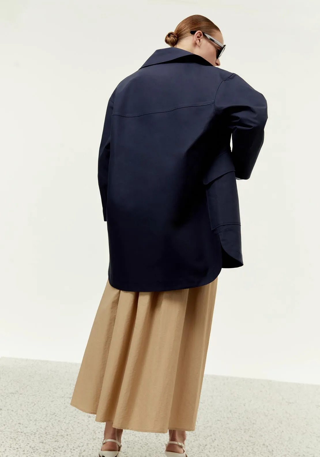 Pockets cotton parka - Blue