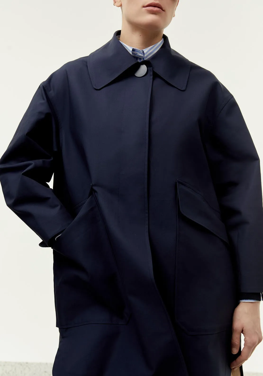 Pockets cotton parka - Blue