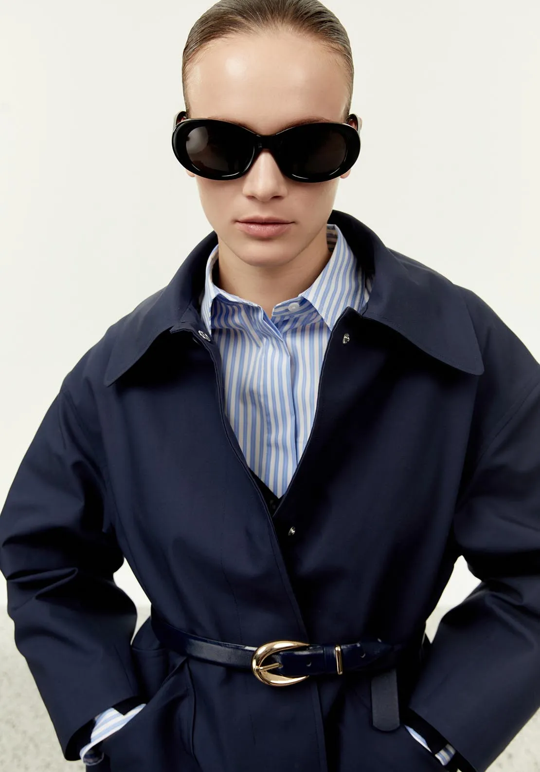 Pockets cotton parka - Blue