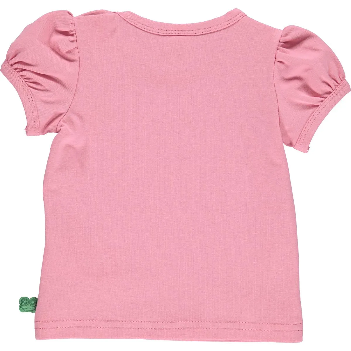 Puff sleeve top- ladybug appliqué