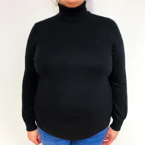 Ralph Lauren Black Cashmere Polo Neck Jumper Extra Large