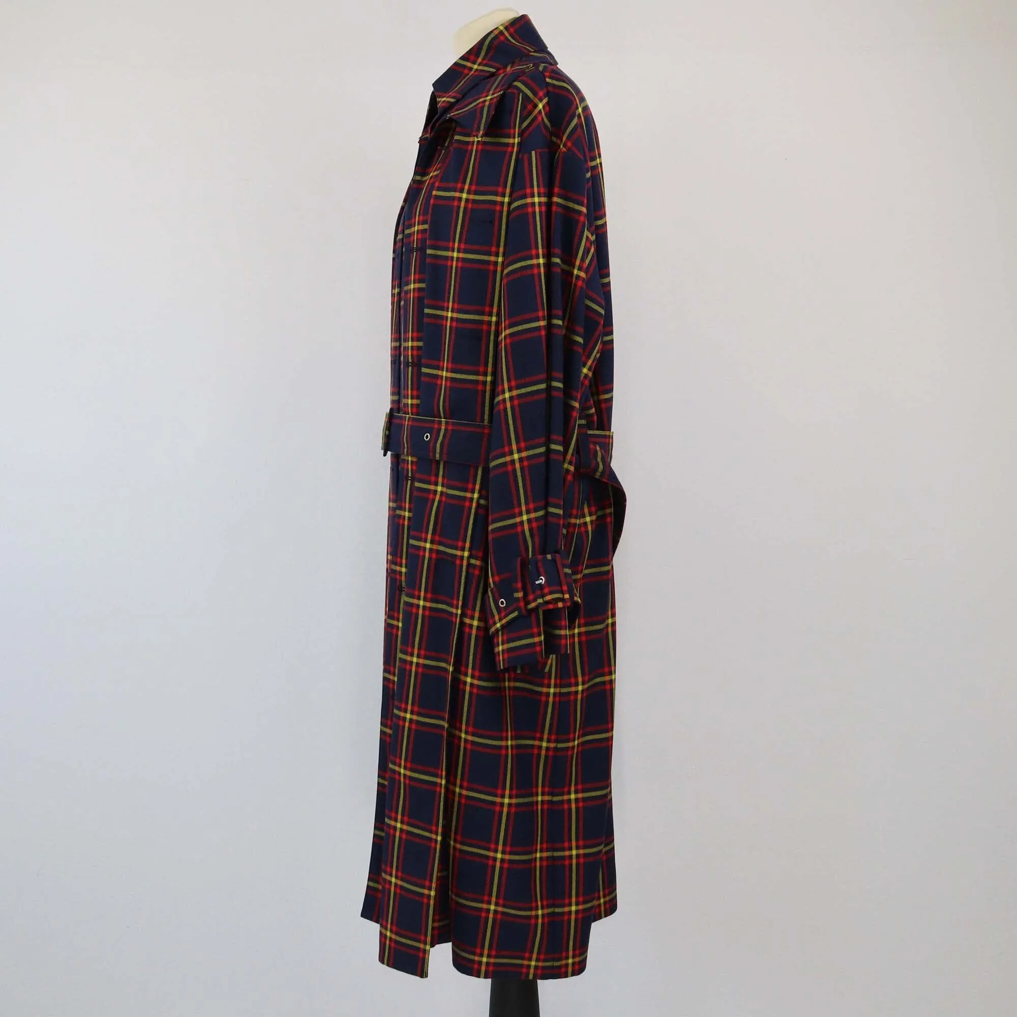 Rokh Multicolor Checkered Trench Coat