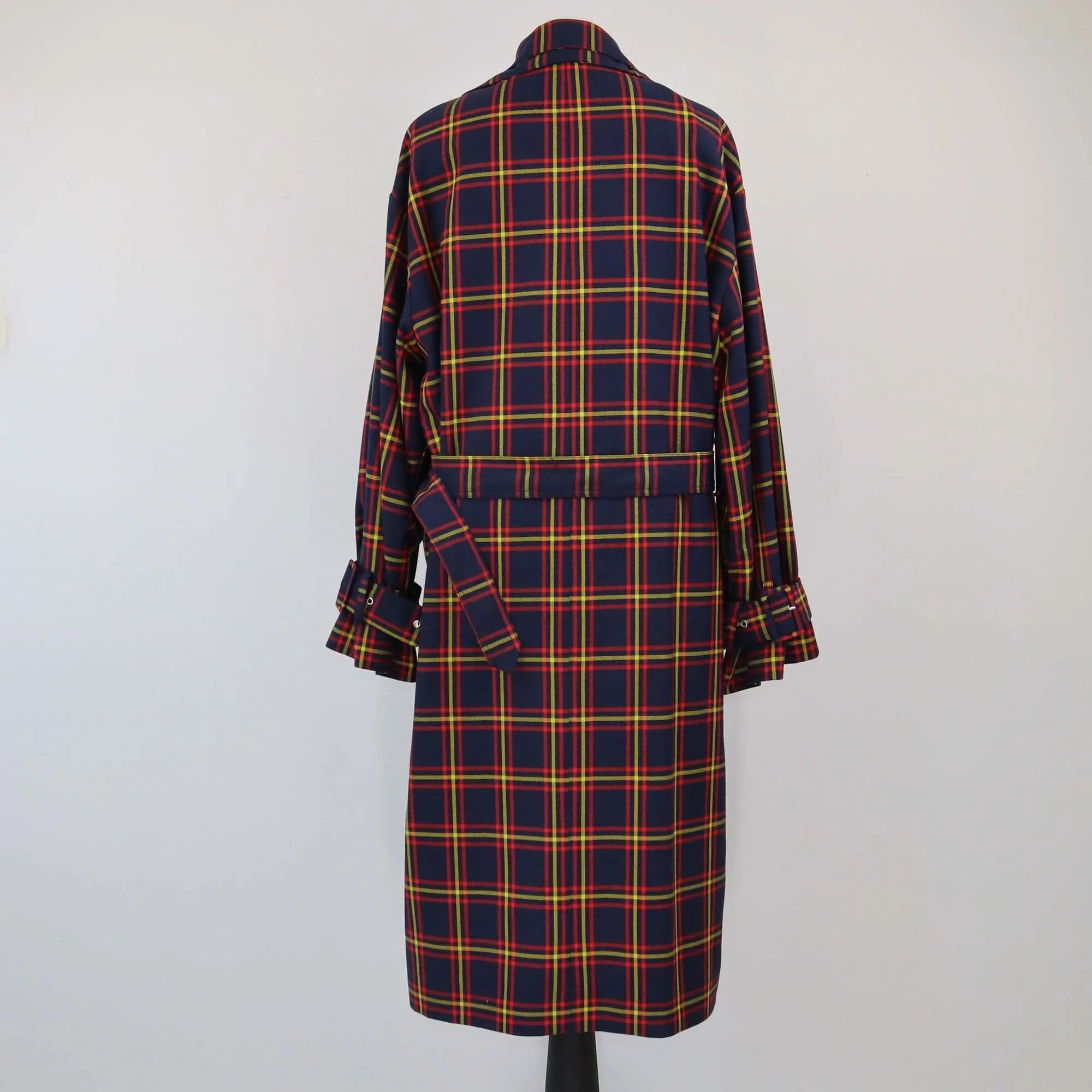 Rokh Multicolor Checkered Trench Coat