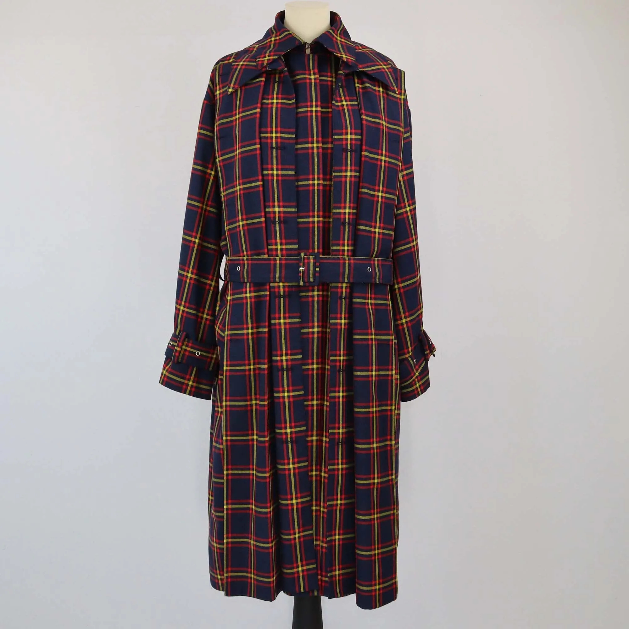 Rokh Multicolor Checkered Trench Coat