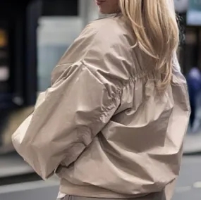 Ruched bomber jacket