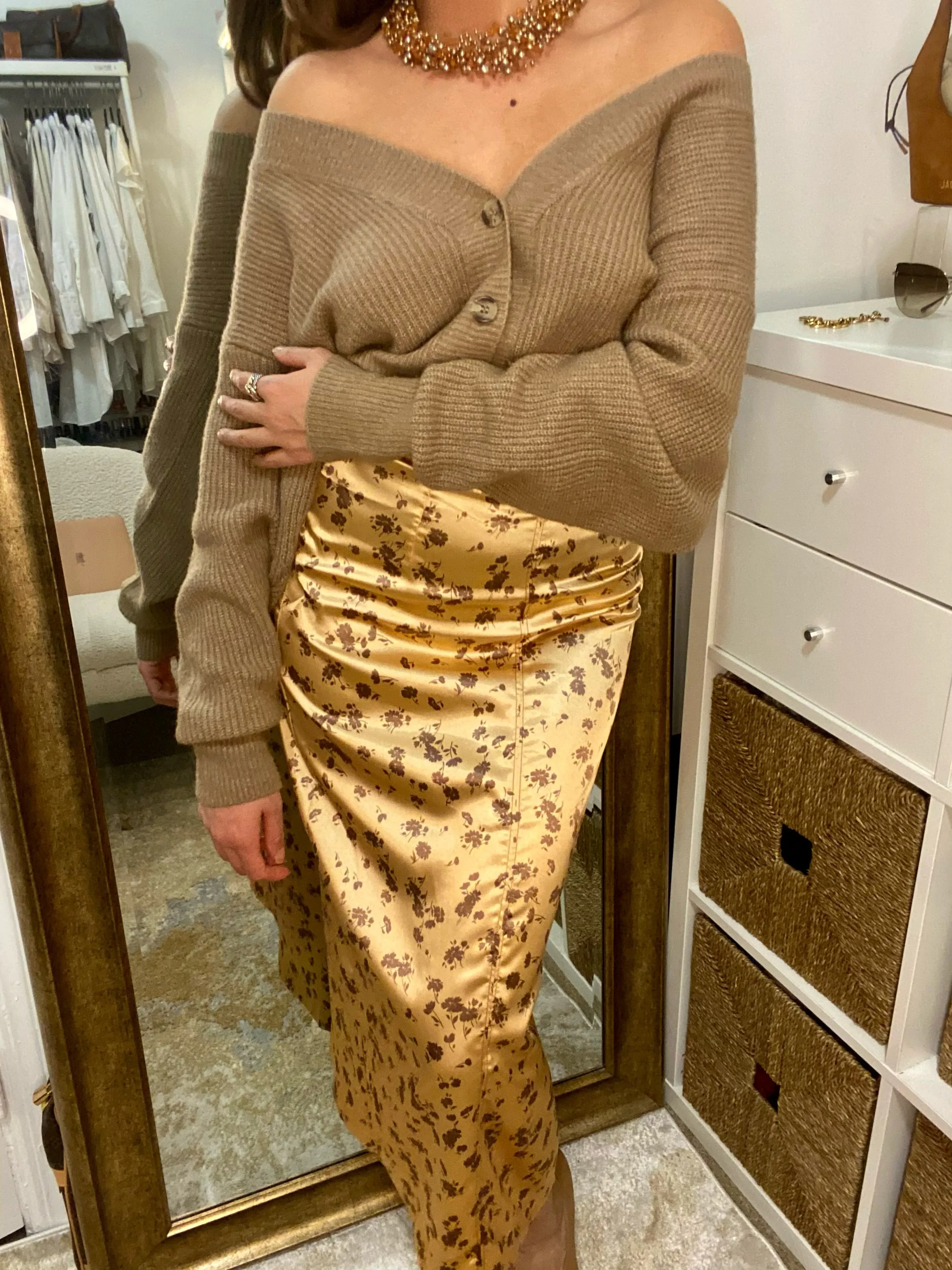 Satin Midi Skirt