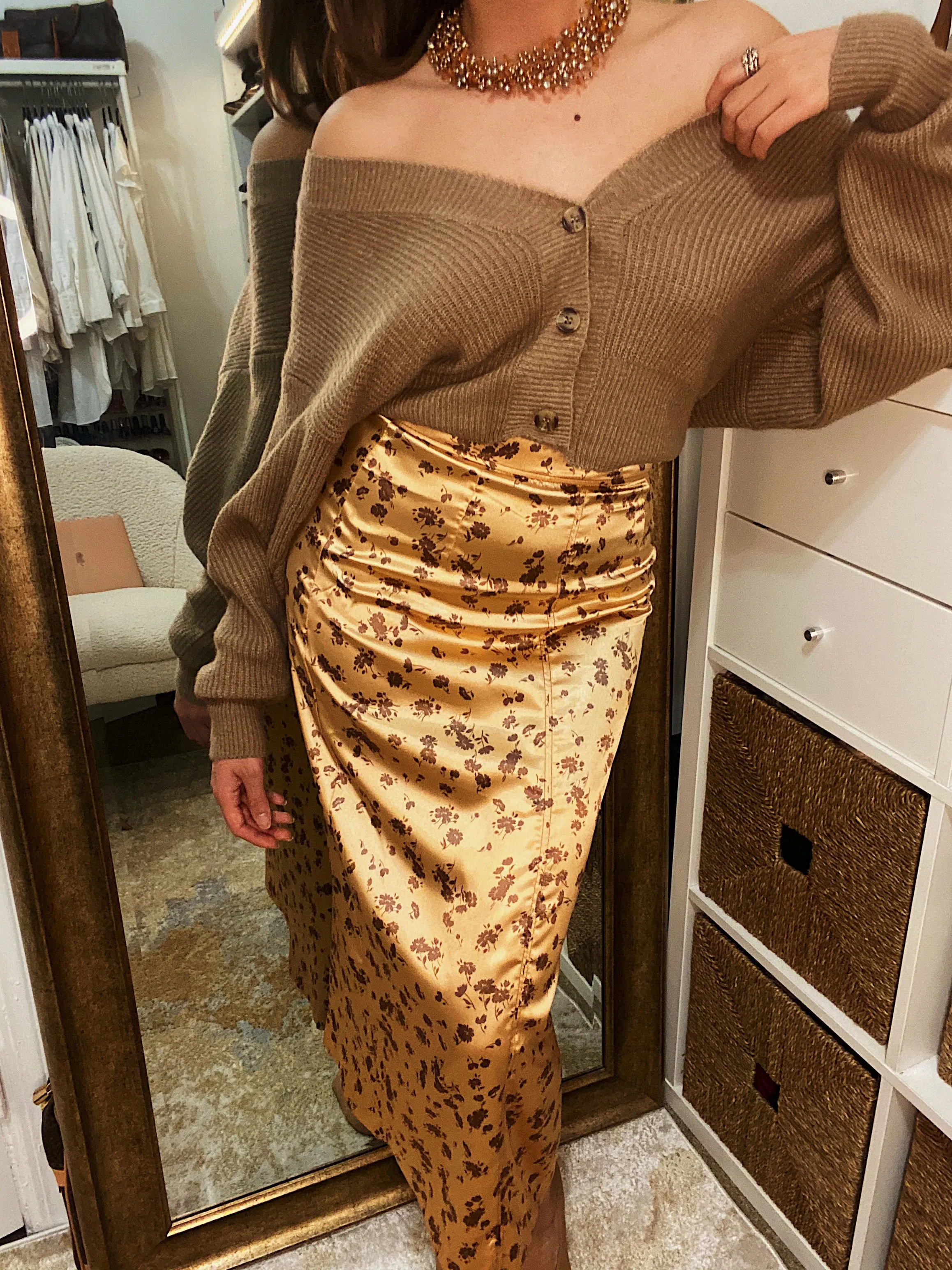 Satin Midi Skirt