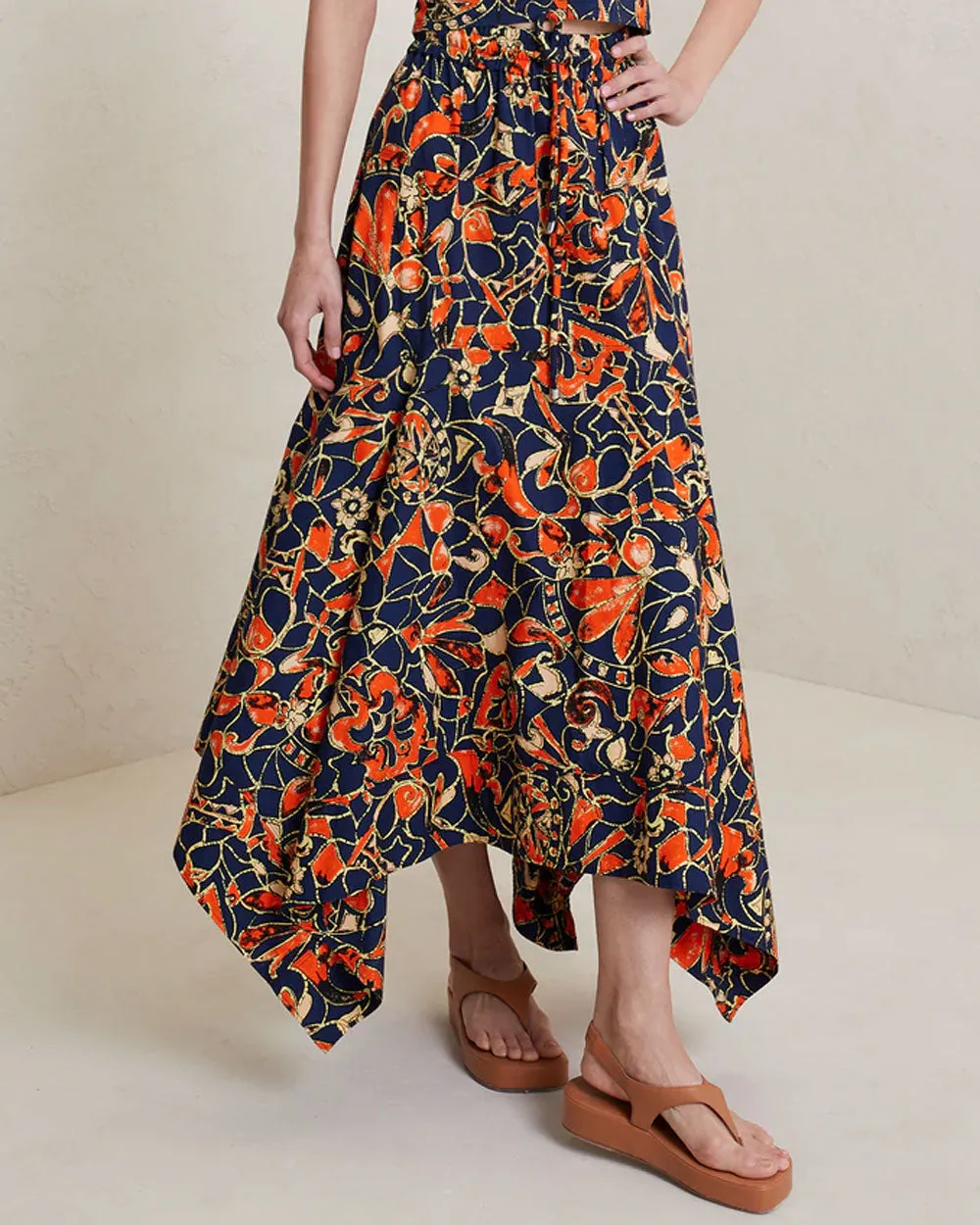 Sea Multi Blanca Midi Skirt