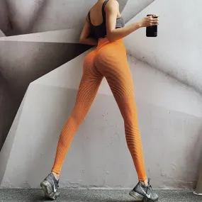 Sexy High Waist Stretch Stripes Skinny Yoga Pants