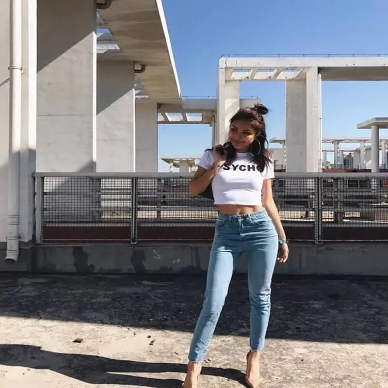 Sexy Stretch High Waist Ripped Skinny Denim Pants