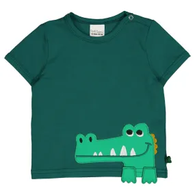 Short sleeve top- crocodile appliqué