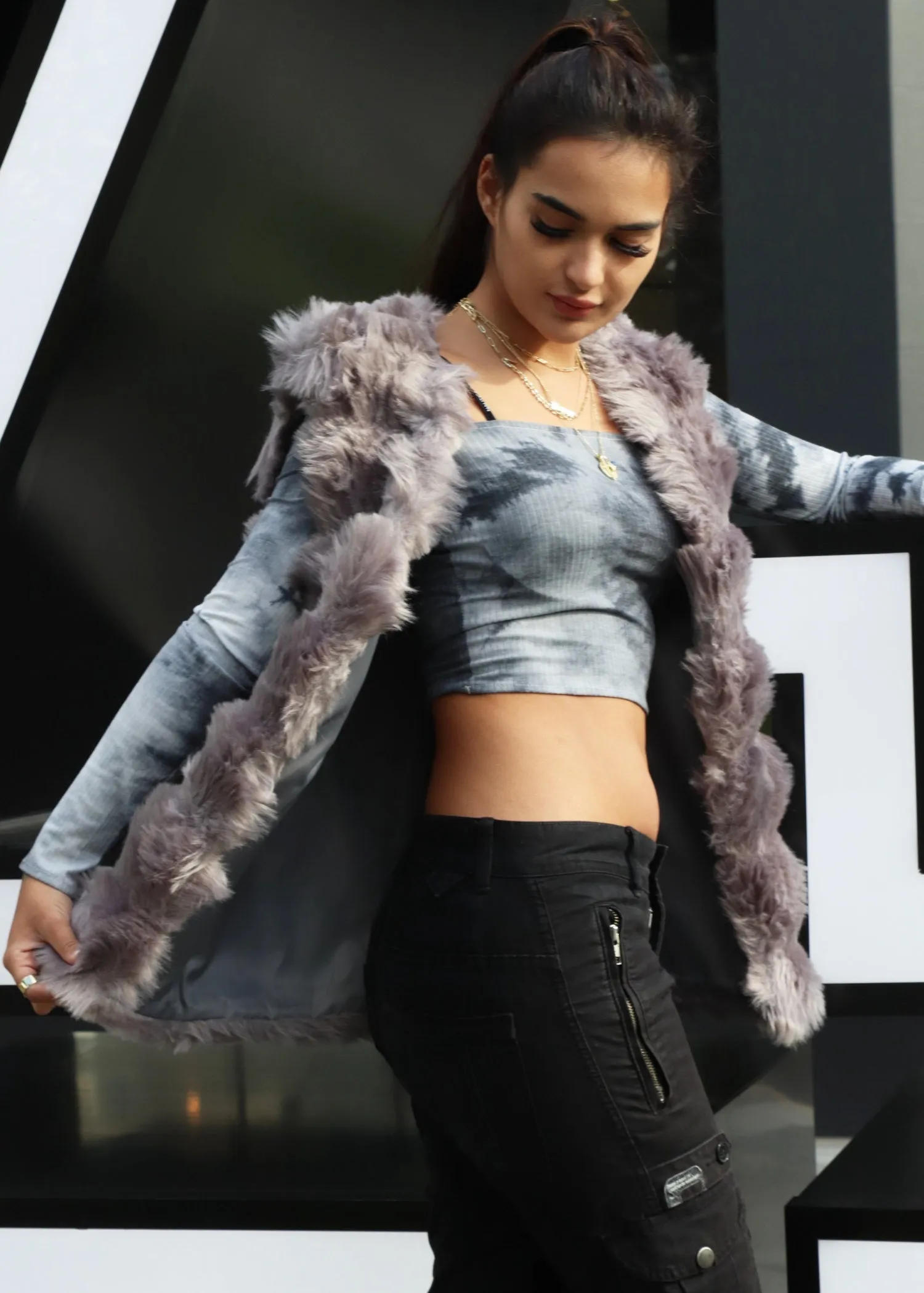 Silver Faux Fur Vest