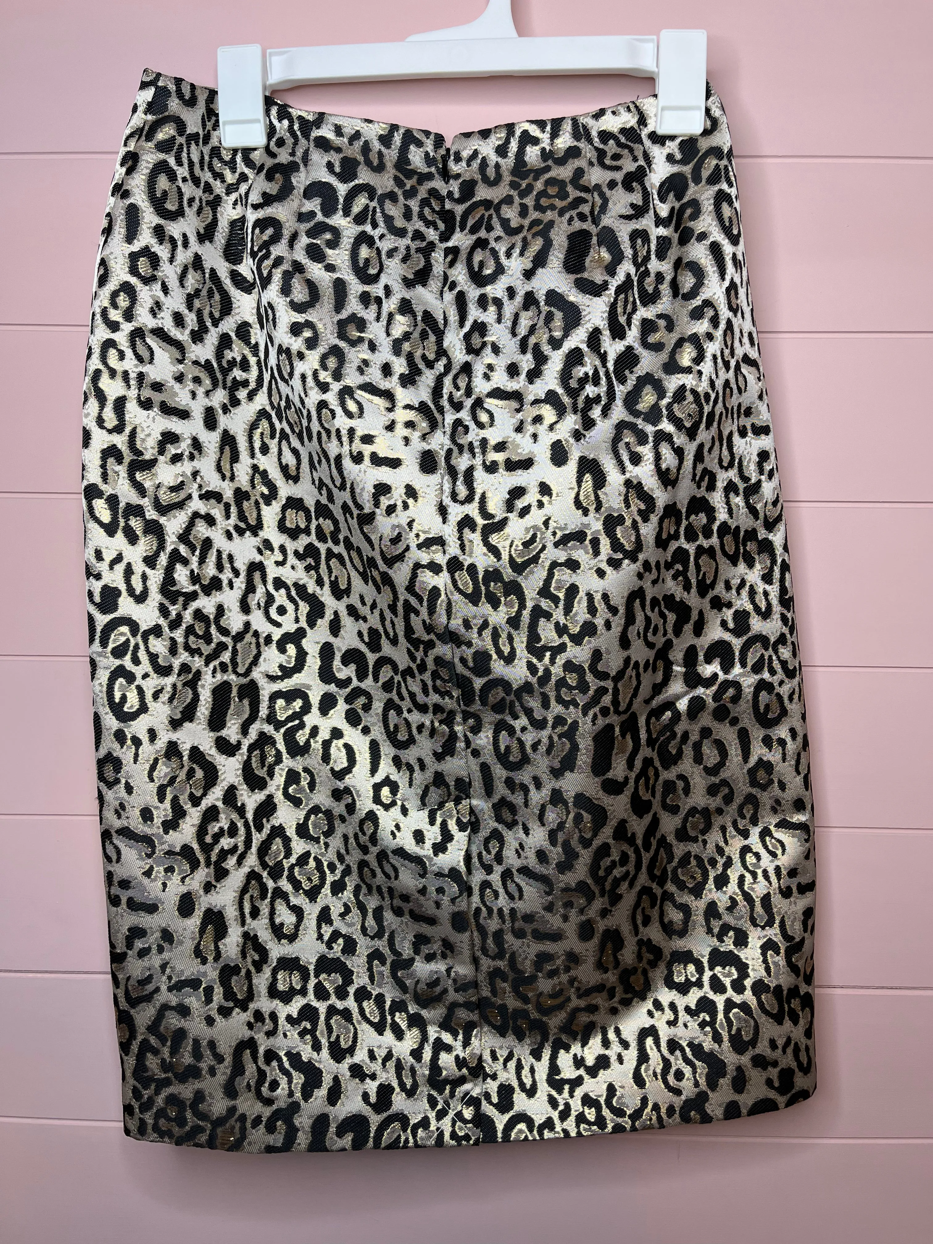 Size 8 Talbots NWT Gold Leopard Pencil Skirt