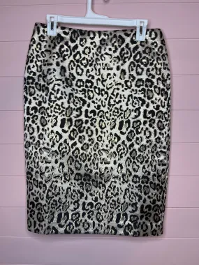 Size 8 Talbots NWT Gold Leopard Pencil Skirt
