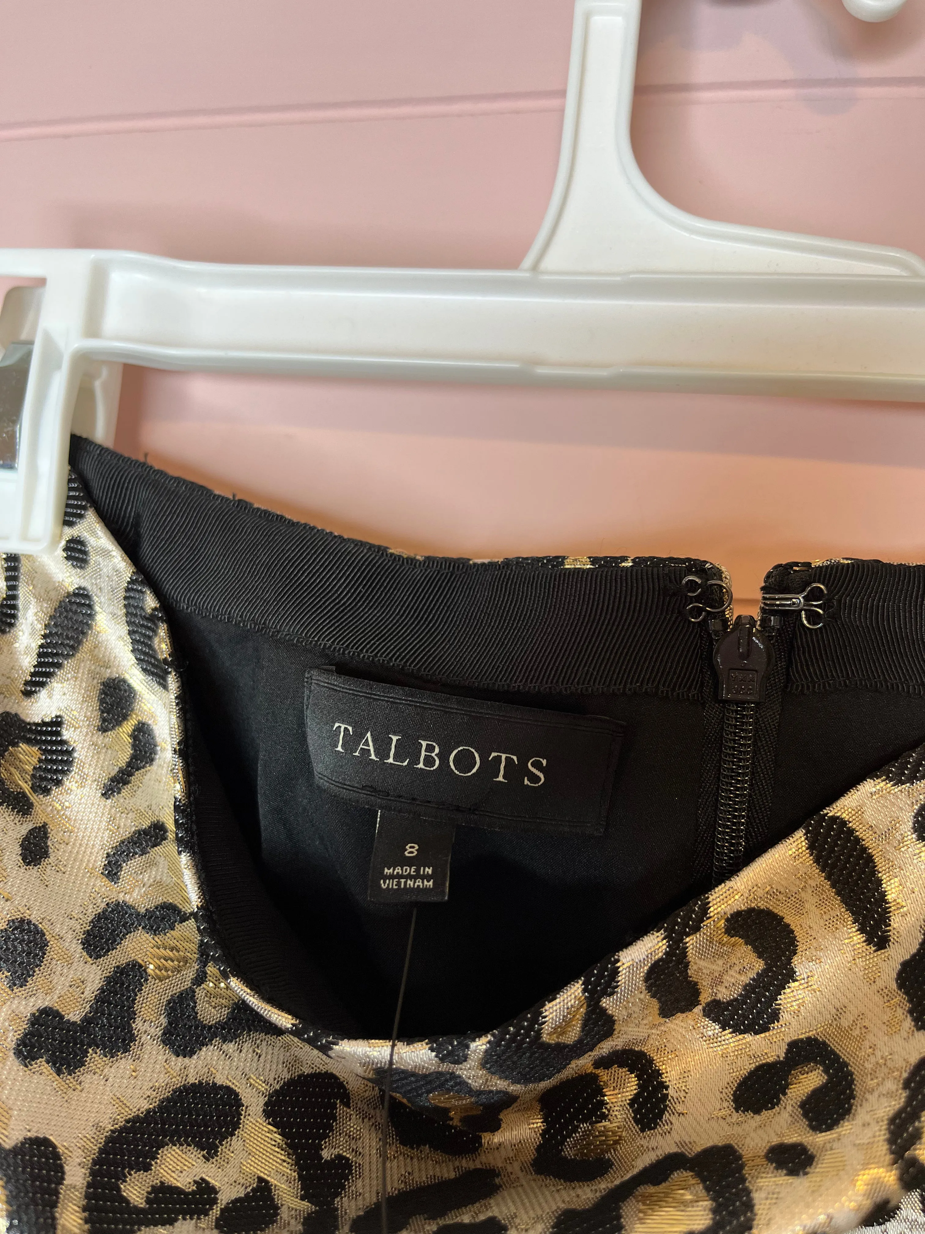 Size 8 Talbots NWT Gold Leopard Pencil Skirt