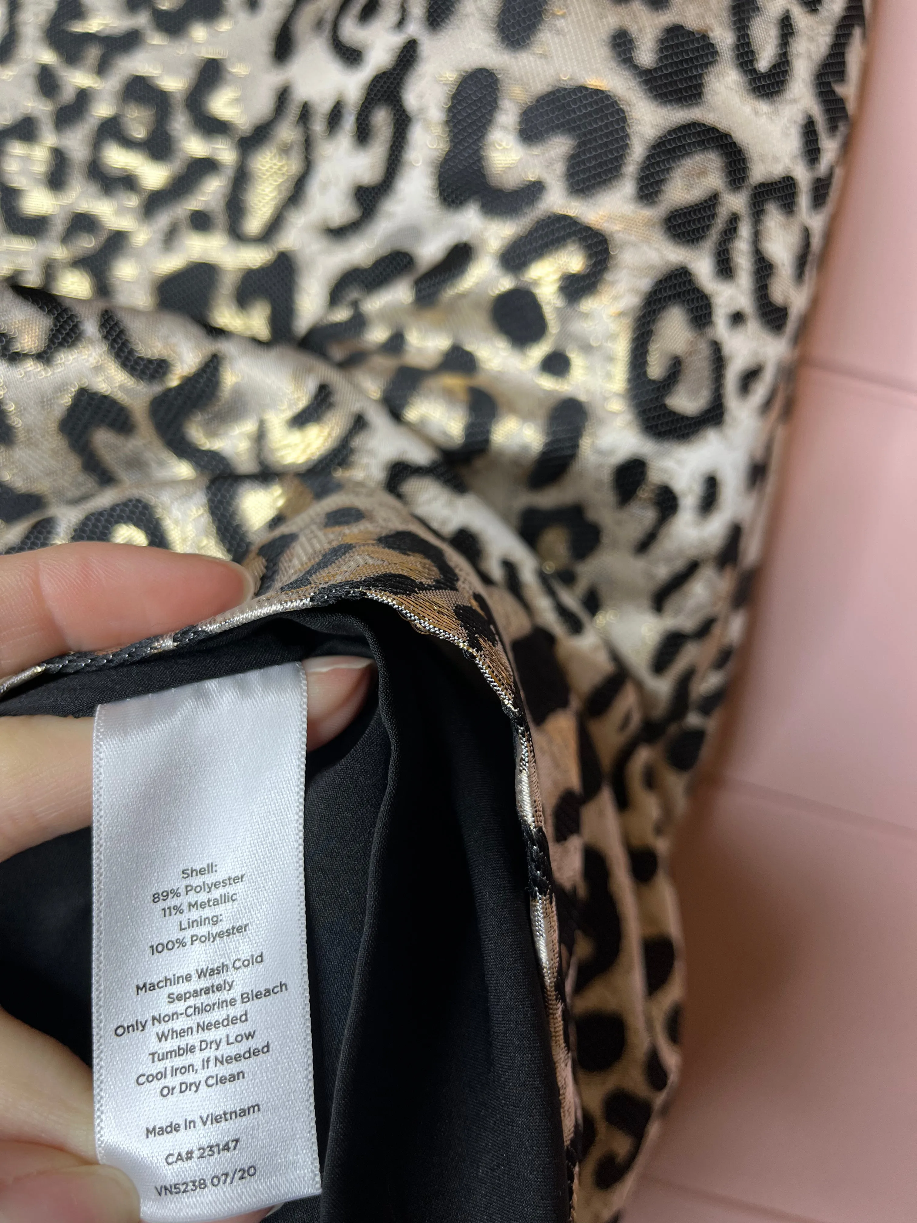 Size 8 Talbots NWT Gold Leopard Pencil Skirt