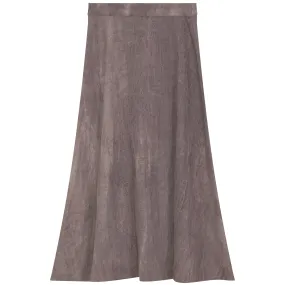 skirt midi linen with ruffle at the bottom - latte