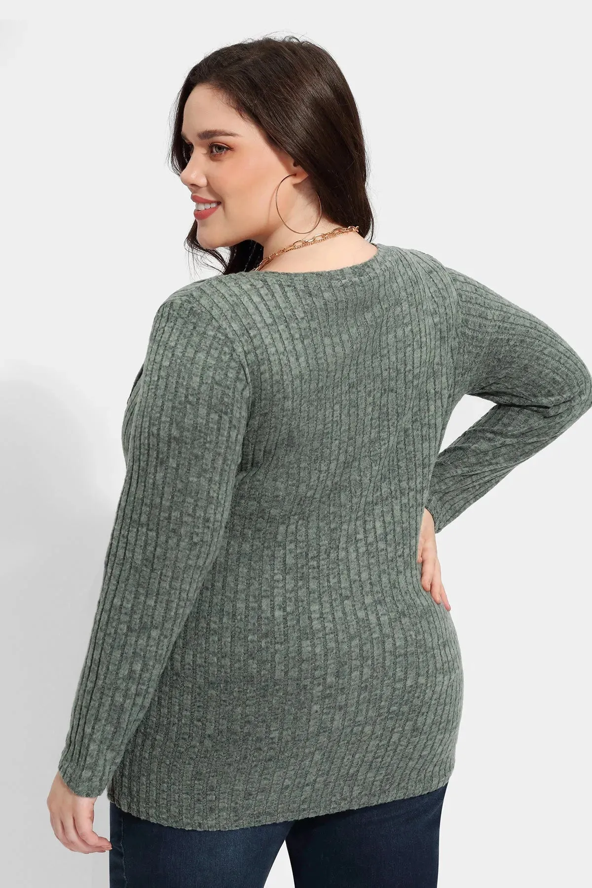 Solid Side Button Down Crewneck Velvet Shirt
