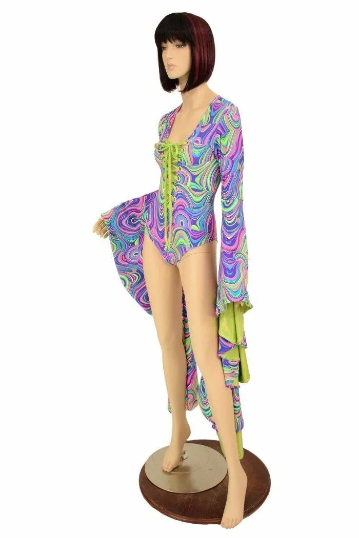 Sorceress Sleeve Lace Up Romper
